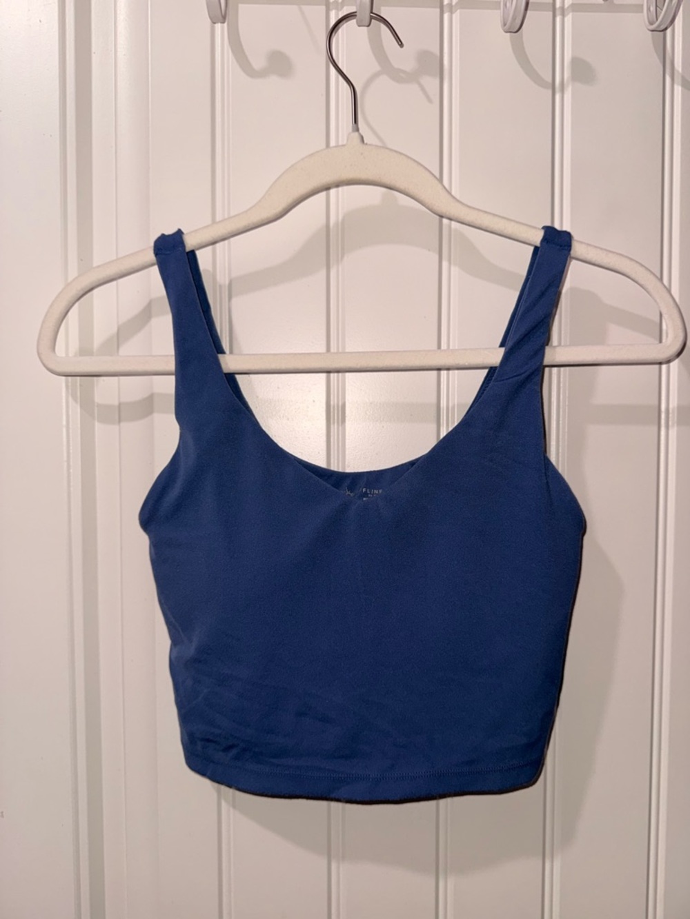 Women’s Blue Scoop Neck Crop Tank Top